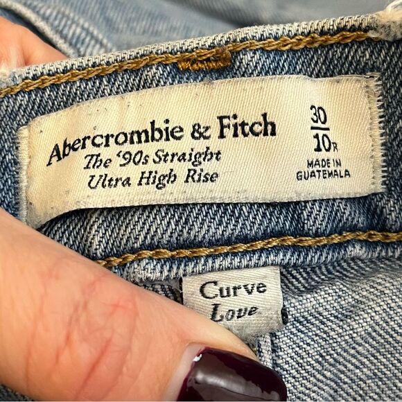 Abercrombie & Fitch Curve Love Ultra High Rise 90's Straight 30 - Picture 8 of 8
